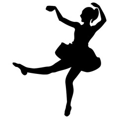 A Dancing Girl vector silhouette