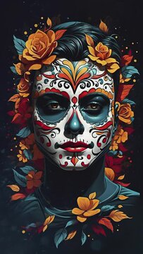 Mexican Catrina Transformation: Celebrating the Day of the DeadThe concept of the Day of the Dead comes to life as the catrina prepares for the festivities in Mexico. 