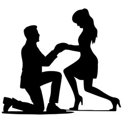 Propose vector silhouette illustration
