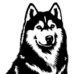 Siberian husky dog vector silhouette © Big Dream