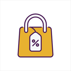 Shopping Bag icon islolate white background vector stock illustration.
