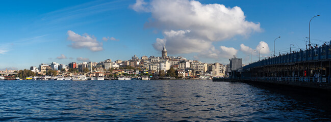 Naklejka premium Vue panoramique de Galata à Istanbul, Turquie