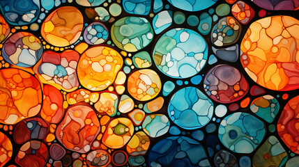 Colorful abstract cellular design - obrazy, fototapety, plakaty
