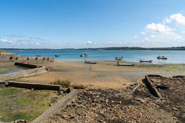 Austernzucht in der Bucht von Morlaix, Bretagne