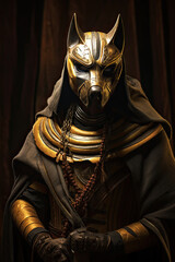 Egyptian warrior game character.