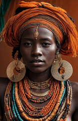 portrait of Turkana tribal woman from Kenya
