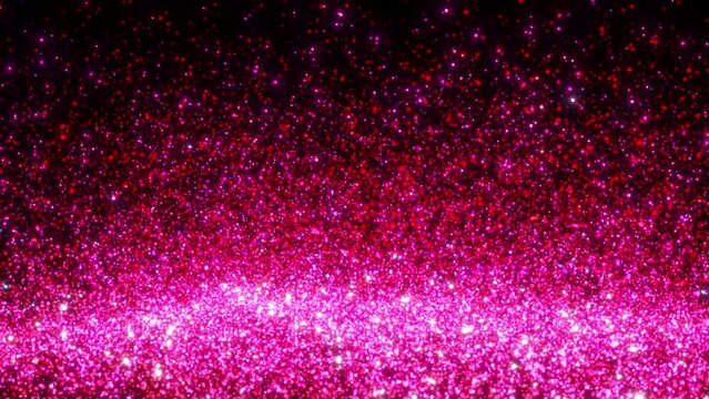 Glitter Shining Red And Pink Particle Rasing, Party Celebration Particle Flying In In The Air Background, Shining Particle Vertical Falling On Background, Dust Particles Floating Background, Abstract