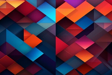Abstract background with colorful geometric shapes in seamless design. Generative AI