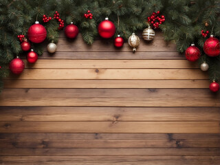 Fototapeta na wymiar wooden background for Christmas season.