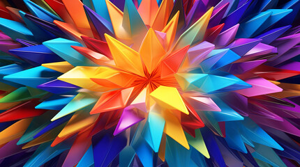Wallpaper background, patterns are made of multicolored guides coming from the center,Generated by AI