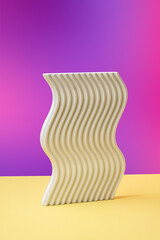 Texture concrete geometric flat elements on a pink yellow gradient background. Still life. minimalism