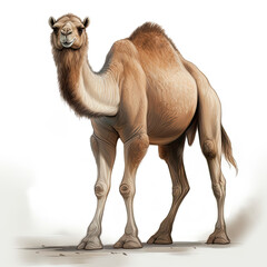 Realistic Camel in Full View.
 , Medieval Fantasy RPG Illustration