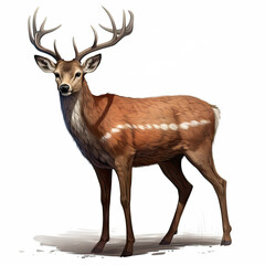 Realistic Deer in Serene Forest
 , Medieval Fantasy RPG Illustration