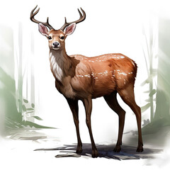 Majestic Deer in Nature.
 , Medieval Fantasy RPG Illustration