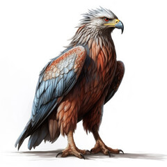 Obraz premium Realistic Hawk in Flight , Medieval Fantasy RPG Illustration