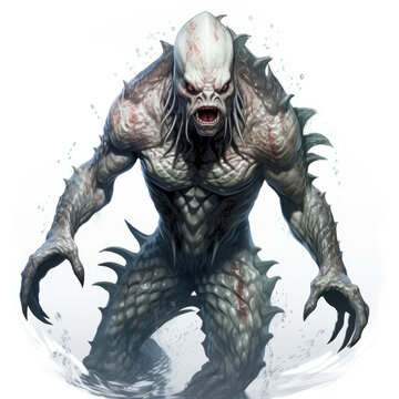 "Enigmatic Ocean: Mythical Aquatic Beauty"
 , Medieval Fantasy RPG Illustration