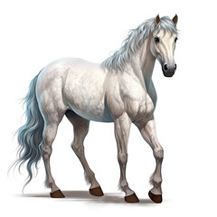 Realistic Pony in Full View
 , Medieval Fantasy RPG Illustration