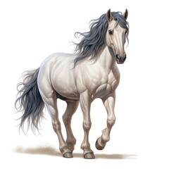 Realistic Pony Standing Gracefully.
 , Medieval Fantasy RPG Illustration