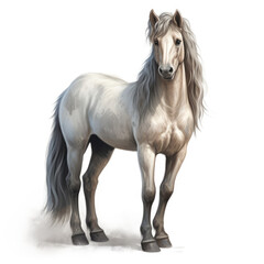 Obraz na płótnie Canvas Digital Pony Portrait: Graceful Elegance. , Medieval Fantasy RPG Illustration