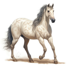 Obraz na płótnie Canvas Realistic Pony: Majestic Equine Beauty , Medieval Fantasy RPG Illustration
