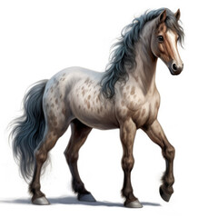 Obraz na płótnie Canvas Realistic Pony in Digital Art , Medieval Fantasy RPG Illustration