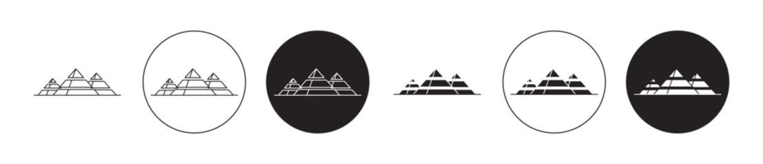 Foto op Canvas Pyramids icon set. egyptian great pyramids vector symbol in black filled and outlined style. © Gopal