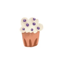 Delicious cupcake with berries. cute illustration