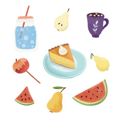 Cute food and picnic stickers
