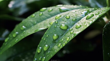 Free photo close up on green leaves in nature