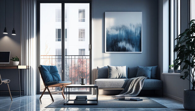 Apartment living room Interior Ai generated image