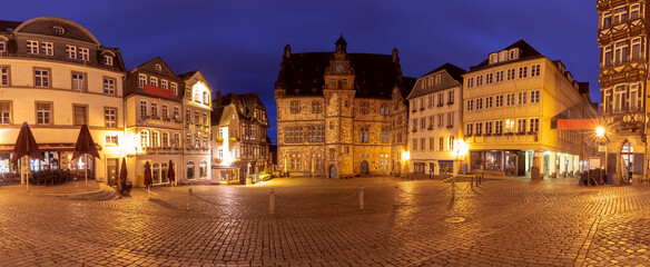 Marburg. Town Hall Square in the historic center early in the morning.