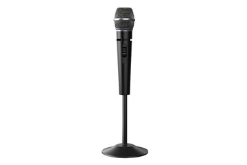 3D Standing Microphone Icon on transparent background.