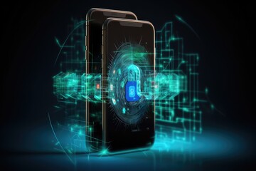 Obraz premium Password entered on smartphone privacy concept Mobile phone personal data and cyber security threat concept