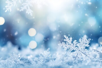 Obraz na płótnie Canvas Universal winter background with snowflake - generative ai