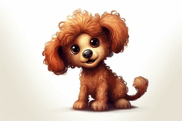 cartoon poodle puppy. Generative AI