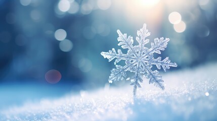 Universal winter background with snowflake - generative ai