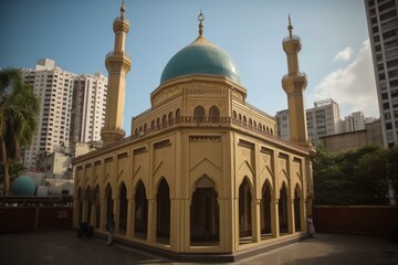 Fototapeta na wymiar A religious structure named Mosque of the Holy Trinity. Generative AI