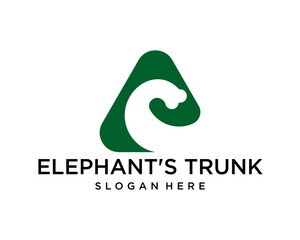 elephant trunk with nature logo design template