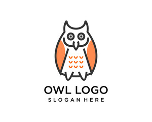 Fototapeta premium owl cartoon logo design template