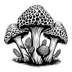 Mushroom forest morel truffle toadstool Fly agaric White Mushroom Aspen - obrazy, fototapety, plakaty