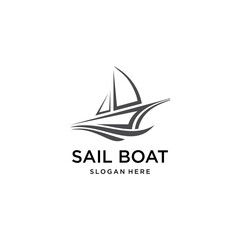 sail boat logo design template