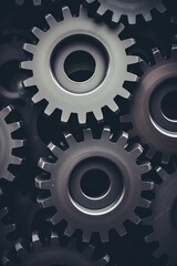 Close-up of Interlocking Gears