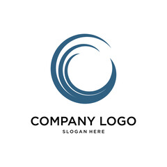vortex wave logo design template