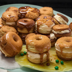 Glazed Donut Ice Cream Sandwiches - A Sweet and Decadent Treat