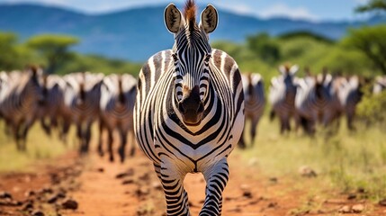 Fototapeta premium Zebra on safari
