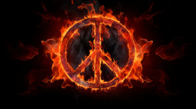 Burning peace sign