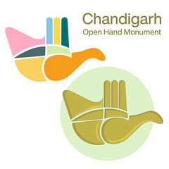 Chandigarh Open Hand Monument Symbol Logo