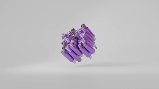 Purple Pipes Cylinders on a white background