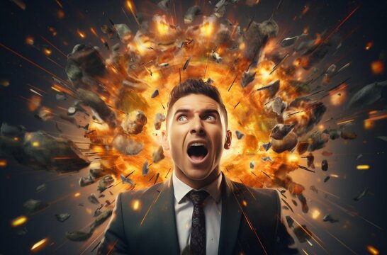 Brain Power Unleashed: Businessman's Mind-Blowing Idea Explosion. Generative ai