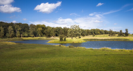 Fototapeta premium Beautiful Landscape in Jægersborg, deer Garden PArk, Denmark